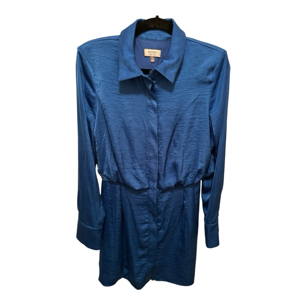 BCBG Royal Blue Collared Button Front Dress – Size M